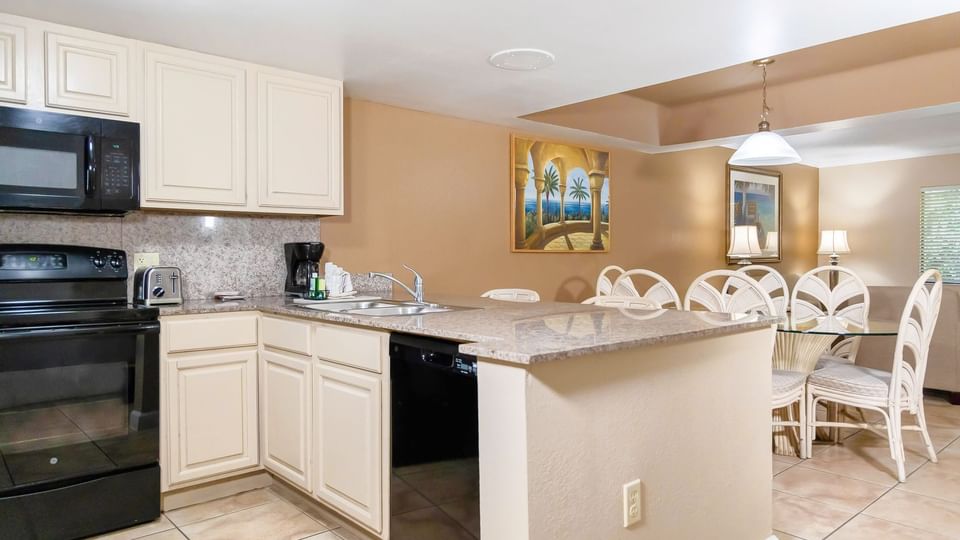 Kitchen in One-Bedroom Suite at the Oaks, Legacy Vacation Resorts