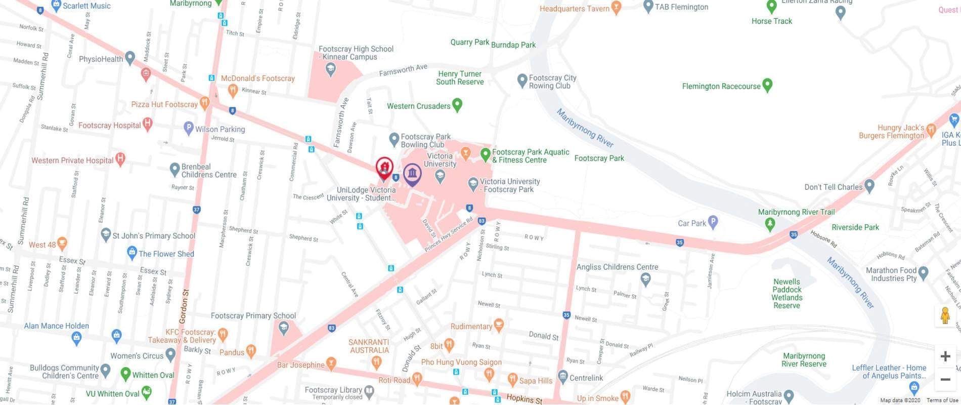 UniLodge Victoria University Map