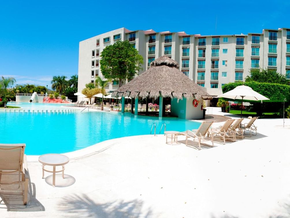 View of the hotel from the pool side at Gamma Hotels