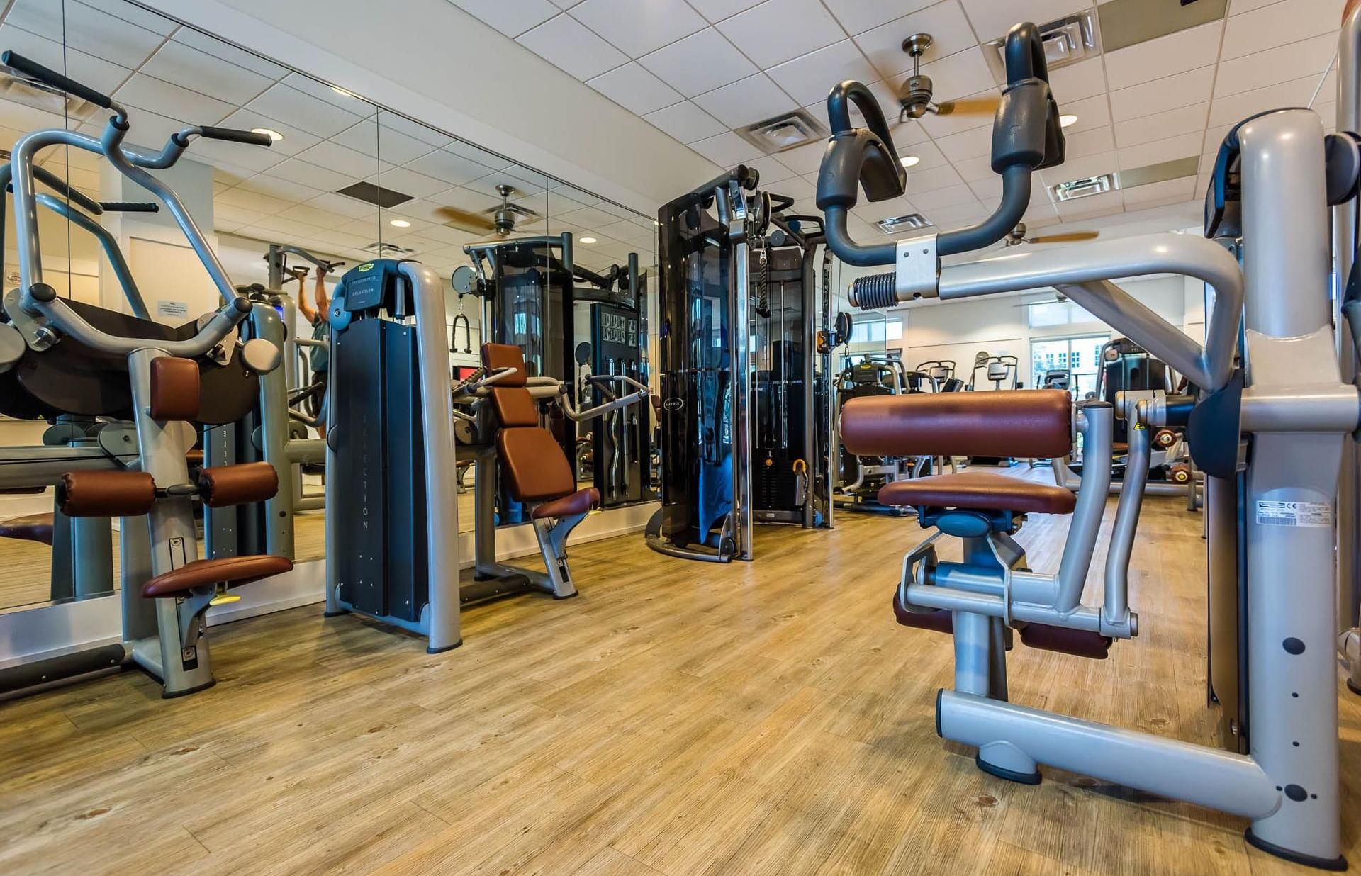 Gym area with equipment in Watersound Fitness Center at Watersound Inn