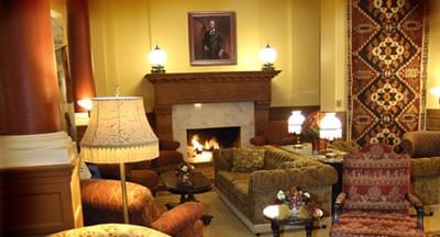 Fireplace in the Hotel Colorado Lobby
