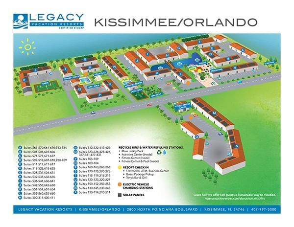 Site map of Kissimmee Orlando at Legacy Vacation Resorts