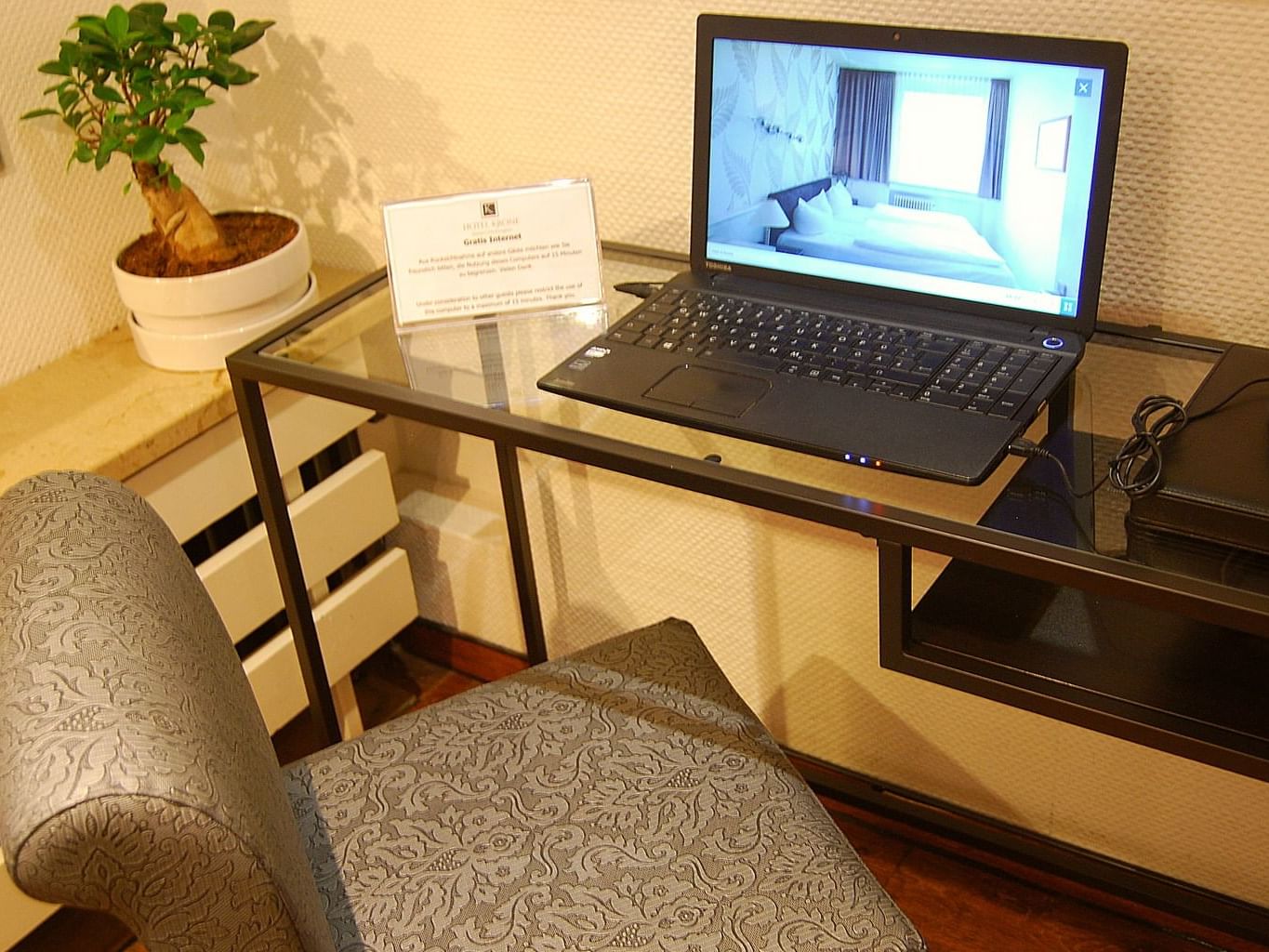 Laptop on a table at Rheinland Hotel Kollektion