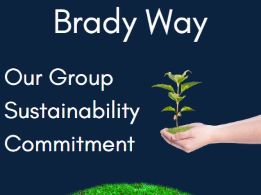 A poster featuring sustainability at Brady Apartment Hotel Hardware Lane