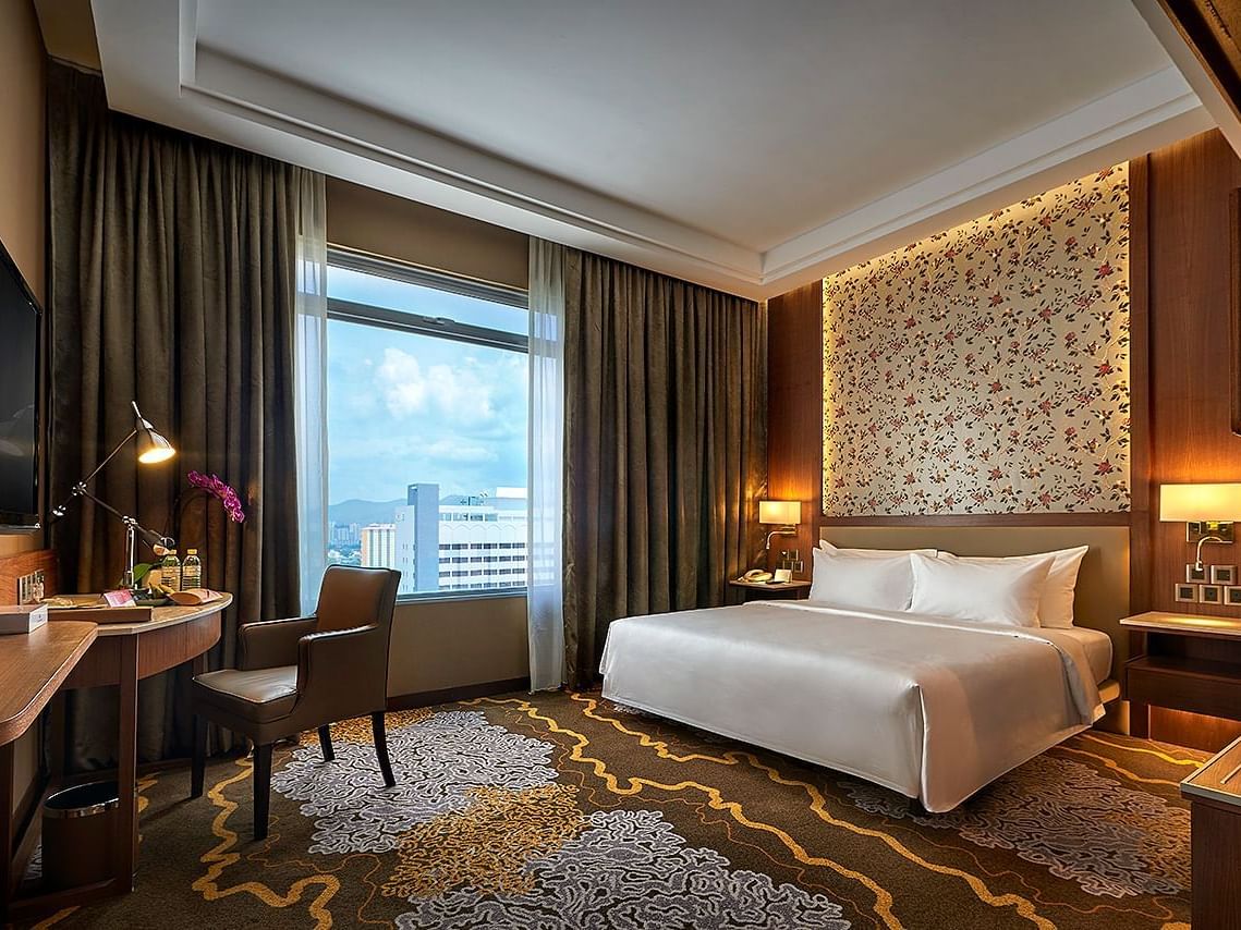 Interior of Deluxe King room at St. Giles Wembley Hotel