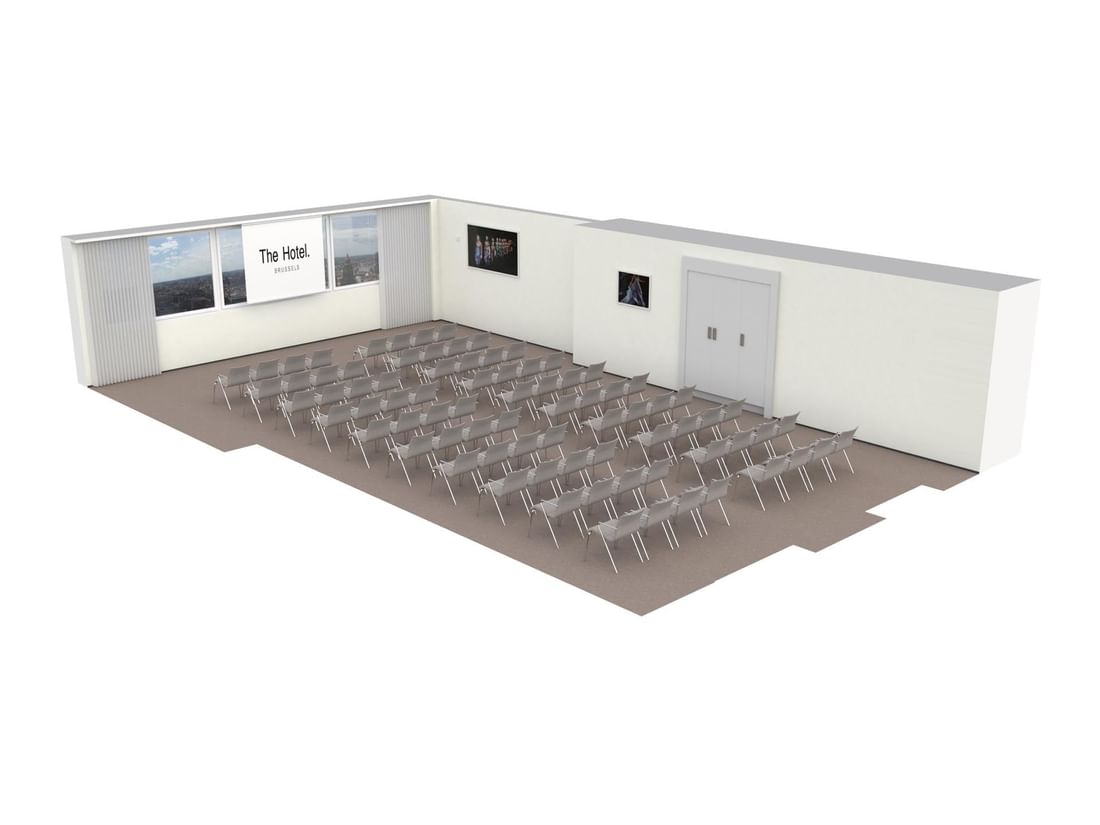 3D plan of Meet 26 One meeting room at The Hotel Brussels
