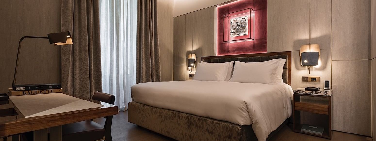 Bedroom interior of Junior Suite 6 at Fendi Private Suites