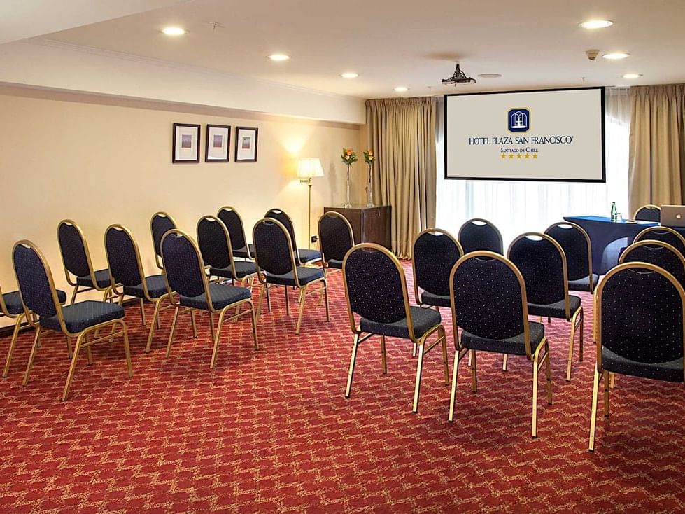 Theater setup in Parra Room at Hotel Plaza San Francisco