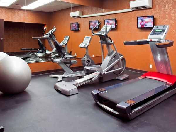 Exercise equipment in fitness centre