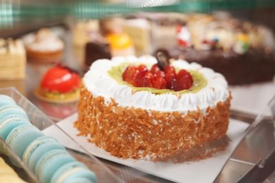 Close-up of freshly backed cakes at Hanoi Daewoo Hotel