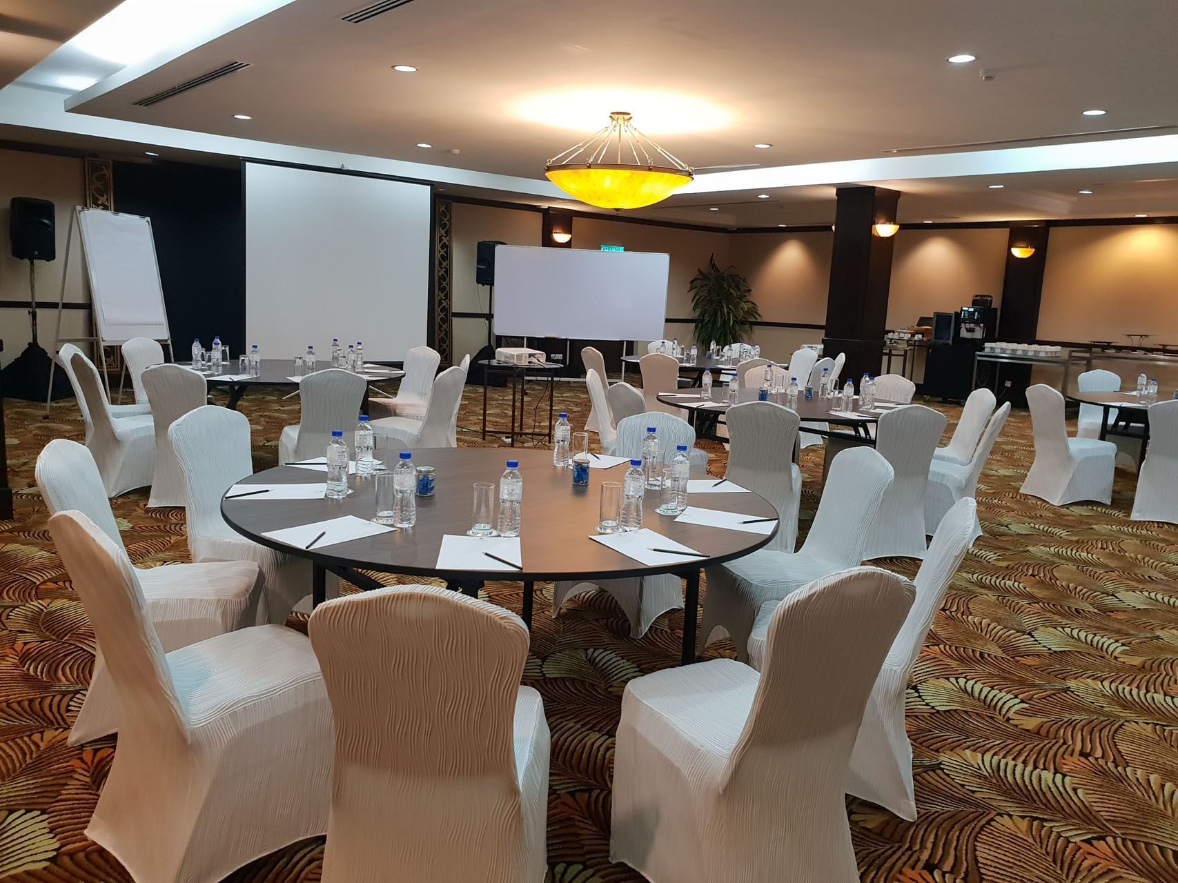 Banquet tables in Dewan Cenang at Pelangi Beach Resort & Spa
