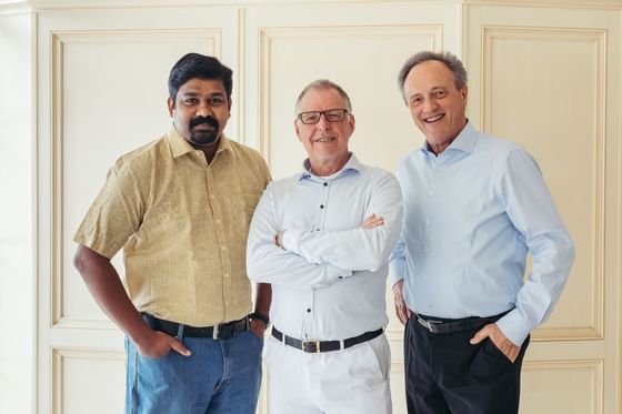 3 gentlemen from the medical team posing at Liebes Rot Flueh