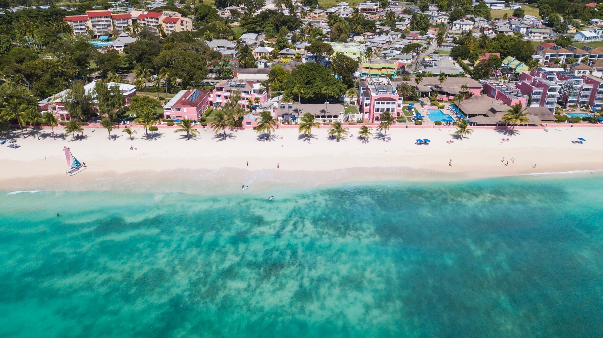 Aerial view of the Southern Palms Beach Club with Dover Beach