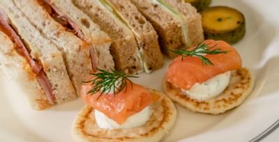 Sandwiches in Laura Ashley Tea room at Villiers Hotel