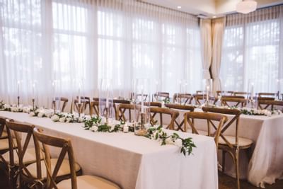 Wedding reception seating.