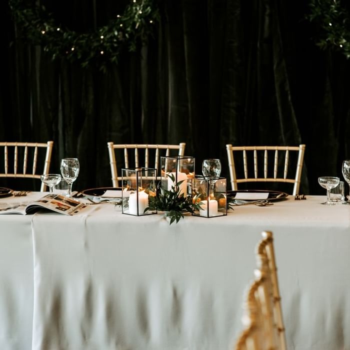 Wedding chairs set with table at Mercure Gold Coast Resort