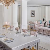 Dining table setup in 3-Bedroom Residence at Palazzo Versace
