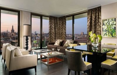 Interior of living room in Presidential Suite at Uptown Palace