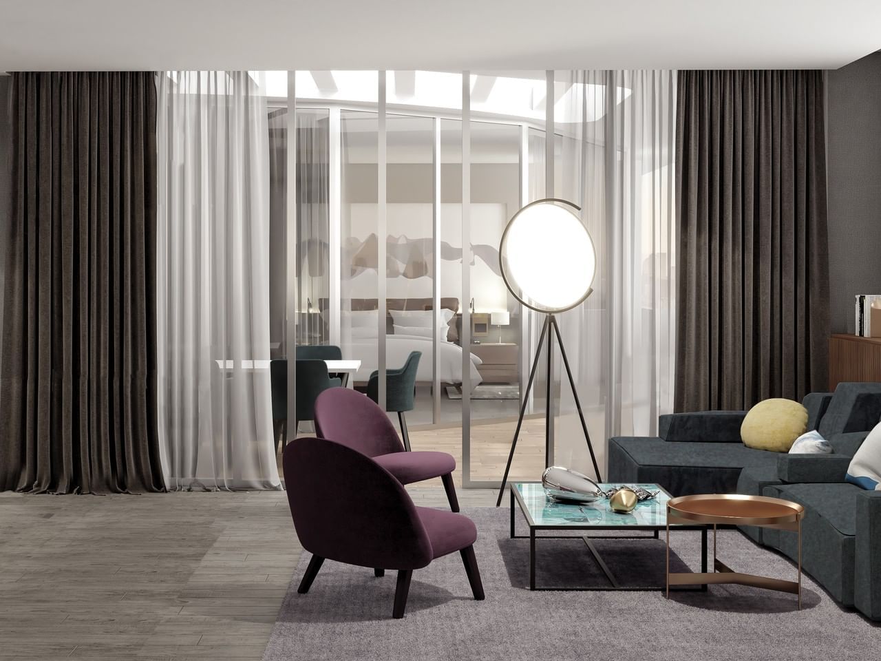 Living area of a Terrace suite at Wyndham Grand Mexico