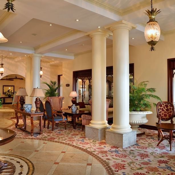 Dining & lounge area in Residents lounge at Polana Serena Hotel