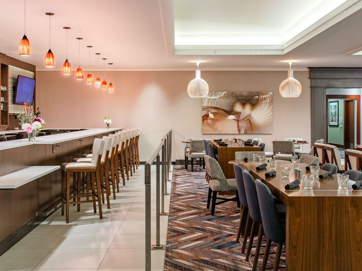 Bar and table seating