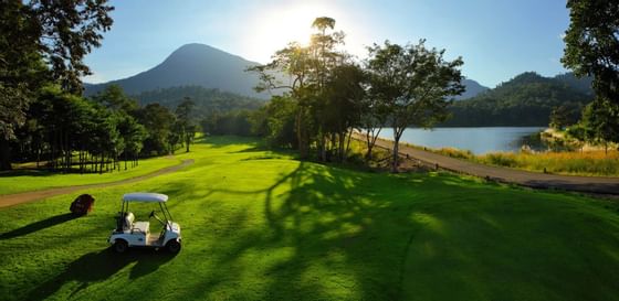 View of the golf course at Chatrium Resort during the morning