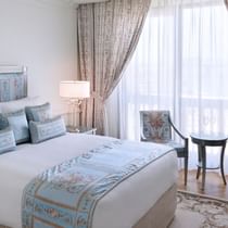 TV & king bed in Bedroom residence at Palazzo Versace Dubai
