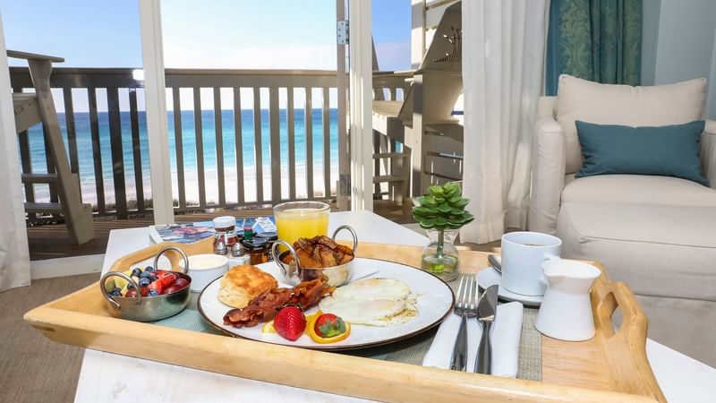 A cuisine served in a hotel room at WaterColor Inn