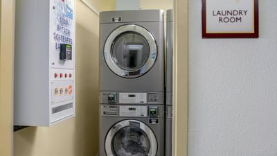 Guest laundry room at Galleria Palms Hotel, a simple, clean hotel near Disney for park focused trips