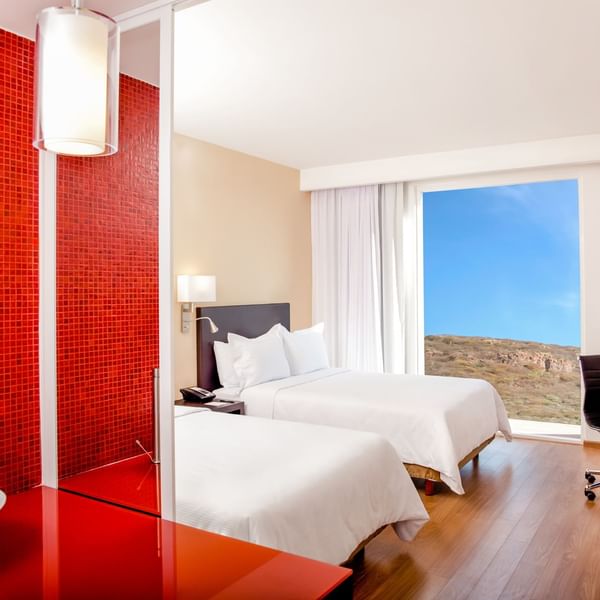 Interior of Superior Room with twin beds at Fiesta Inn