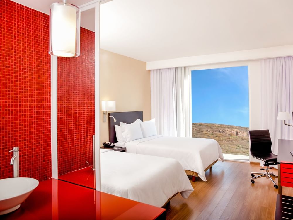 Interior of Superior Room with twin beds at Fiesta Inn