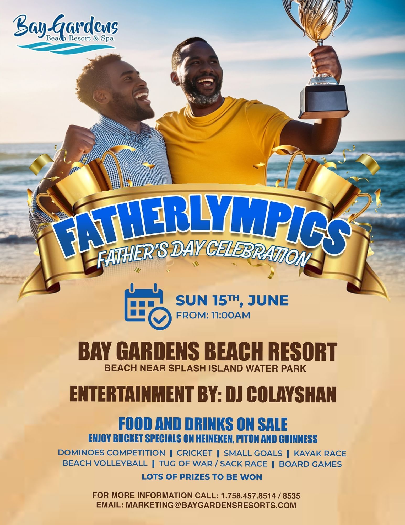 Fatherlympics poster used at Bay Gardens Hotels and Resorts