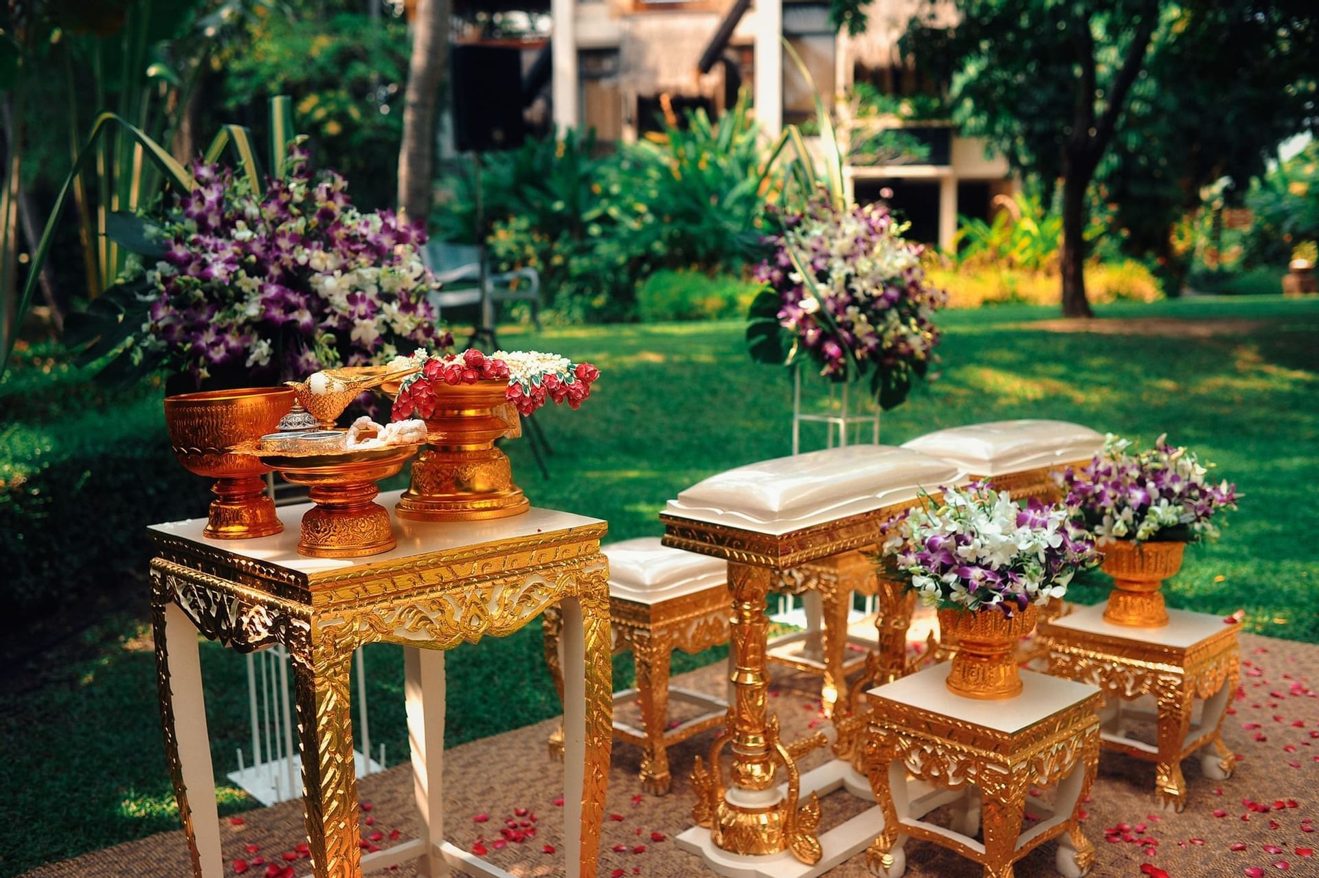 Thai Wedding ceremony outdoor area at Paradox Resort Phuket