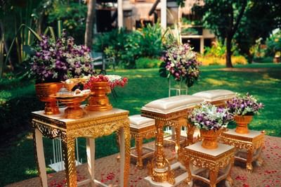 Thai Wedding ceremony outdoor area at Paradox Resort Phuket