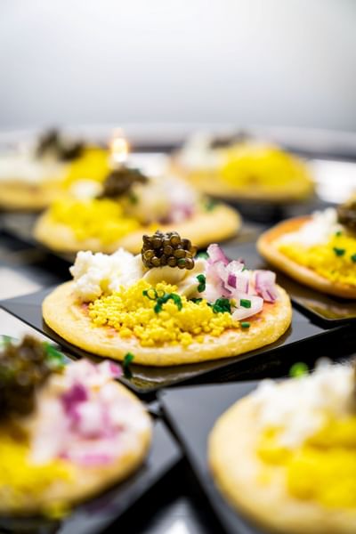Caviar dish served in restaurant at Innovation Hotel