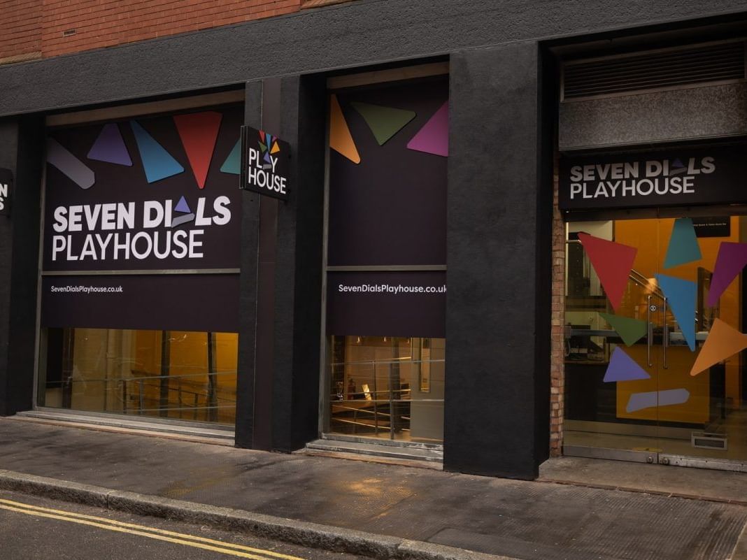Entrance of the Seven Dials Playhouse near St. Giles London