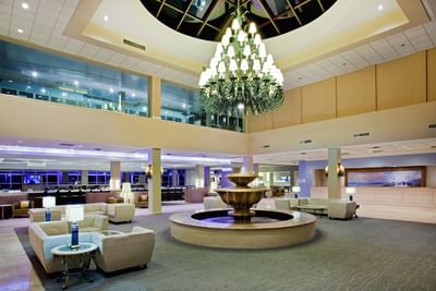 Interior of grand lobby & lounge area at Ocean Place