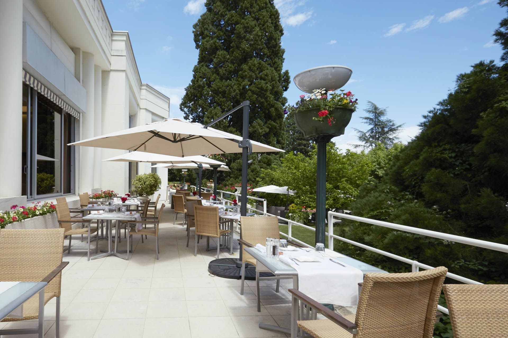 Terrace at Domaine de Divonne Hotel in DivonnelesBains