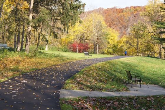 Happy Hollow Park with walking paths near The Whittaker Inn