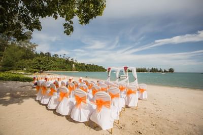 Deco done in the beachfront for a wedding at The Danna Langkawi