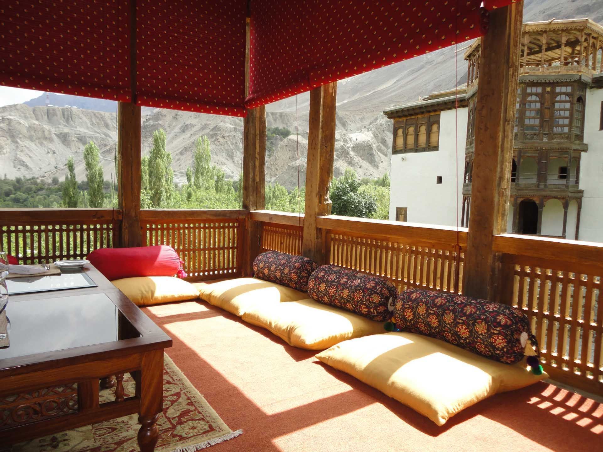 Khatamband Loggia Restaurant interior at Serena Khaplu Palace