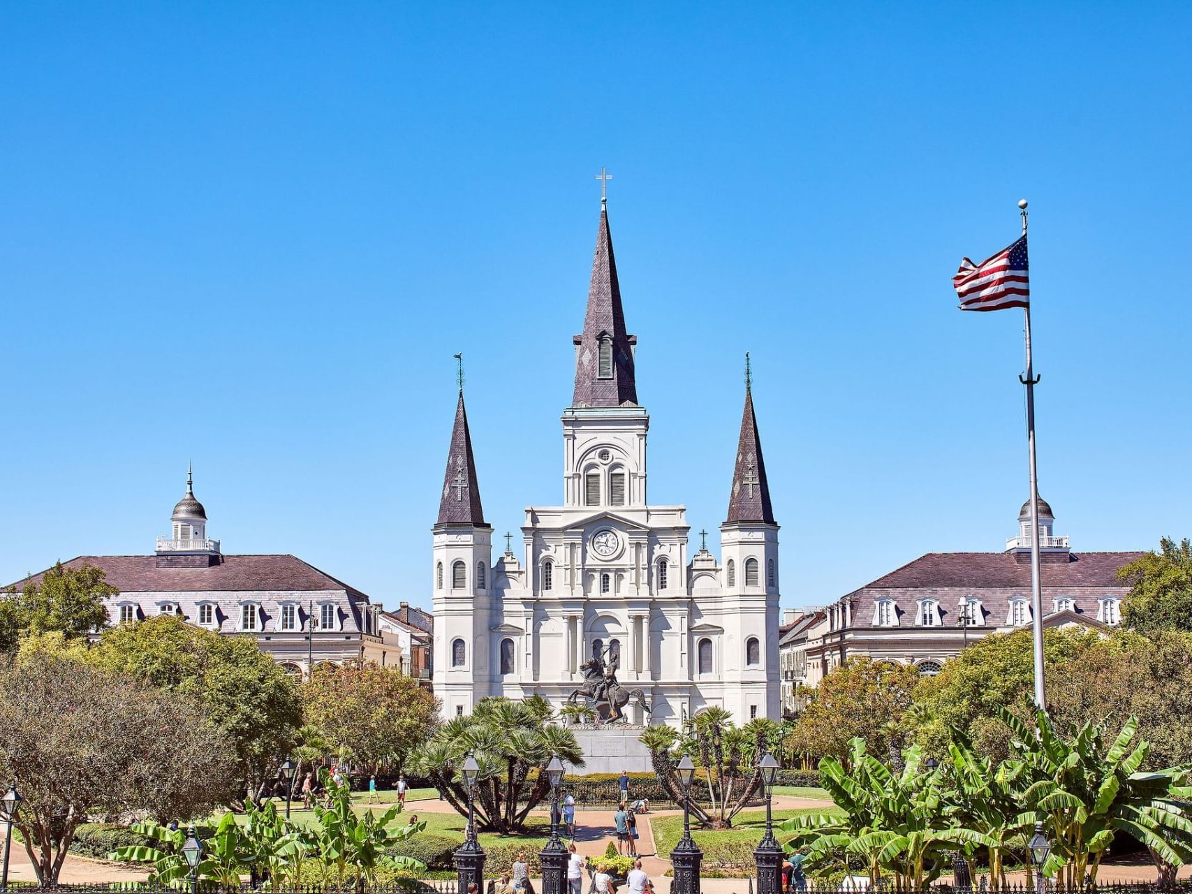 The exterior view of Jackson Square near Audubon Cottages