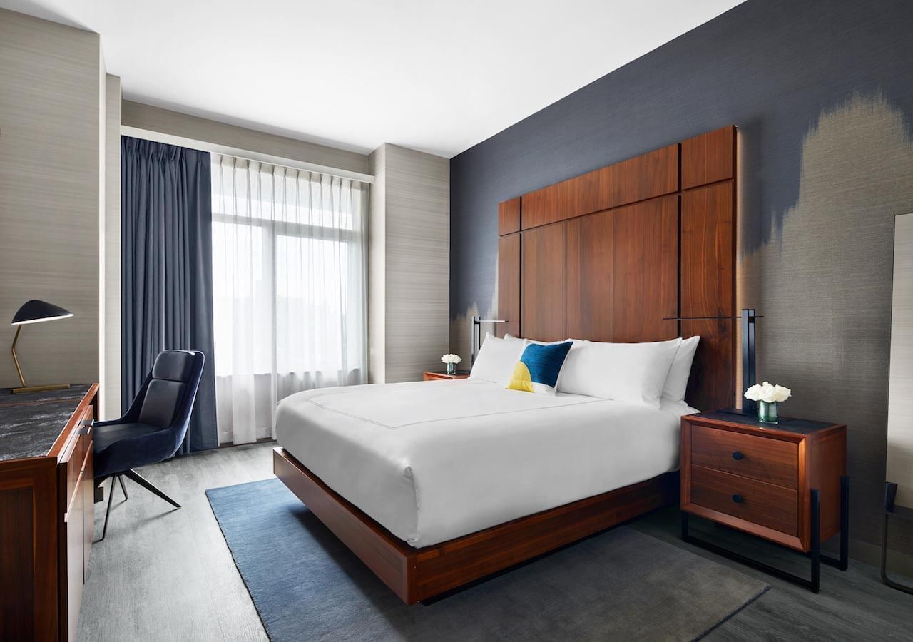 Superior Room with a bed and a desk at Gansevoort Meatpacking NYC