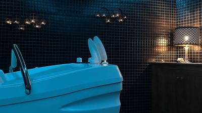 Blue bathtub