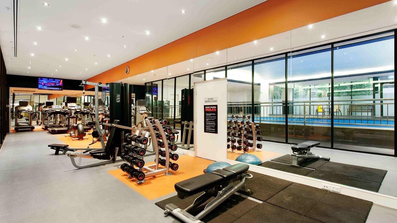 A fitness center at Pullman Albert Park