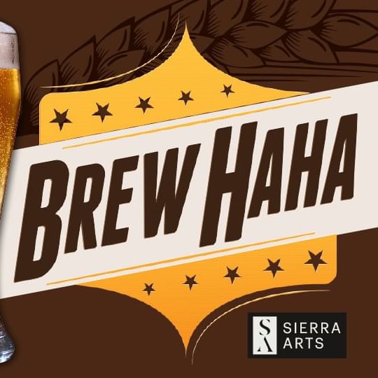 Brew HaHa logo with beer against a brown background