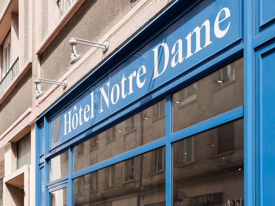 Exterior of the entrance at Hotel Notre dame