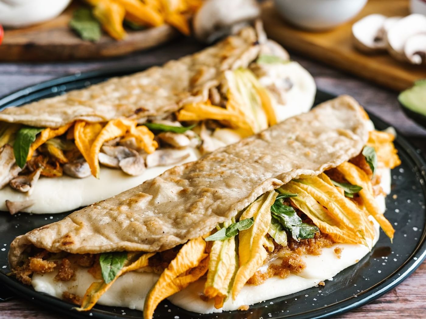 Close-up of Tacos served in a restaurant at Gamma Hotels