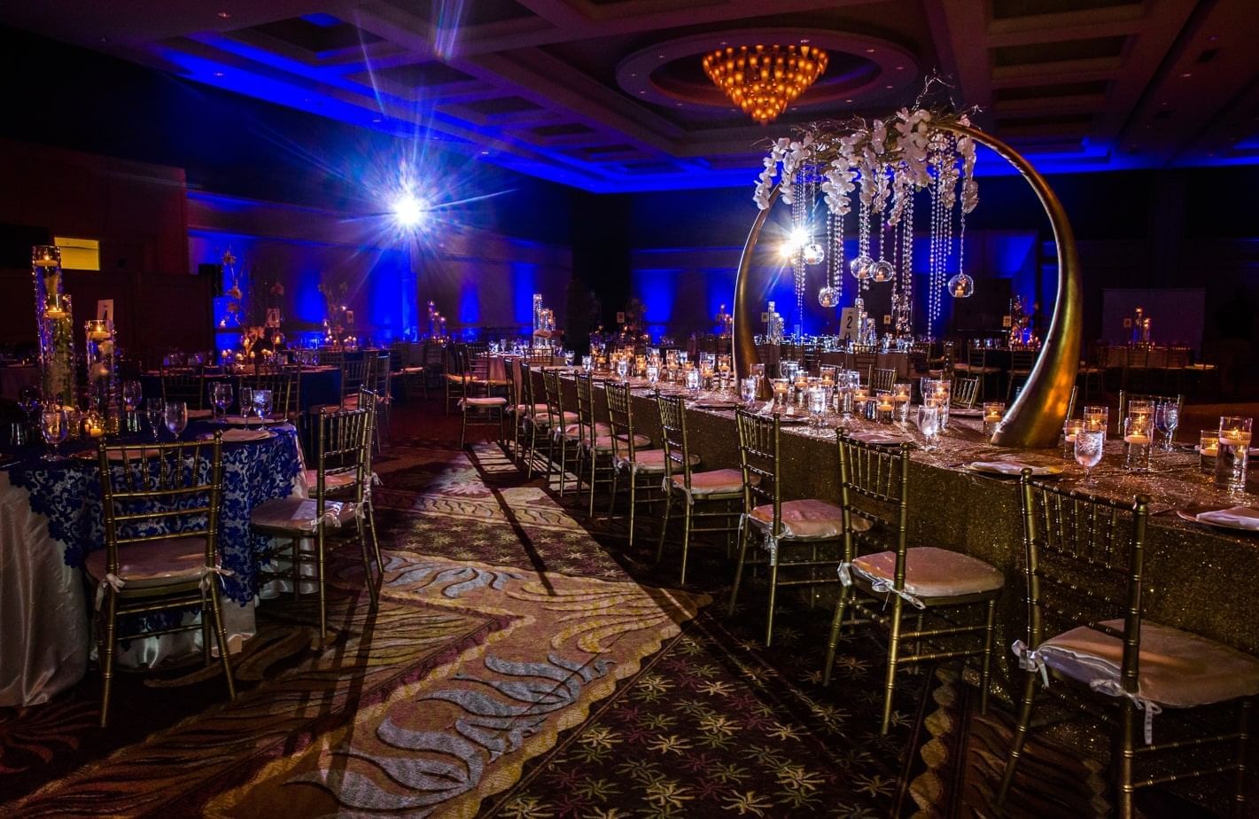 Tables arranged for an Event in a Hall at The Diplomat Resort