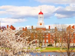 The exterior of Harvard University near Backstage at the Verb